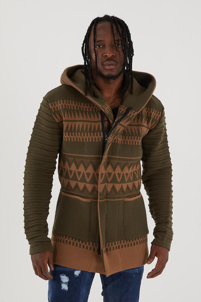 One In A Million Hoodie Cardigan Sweater (Olive)