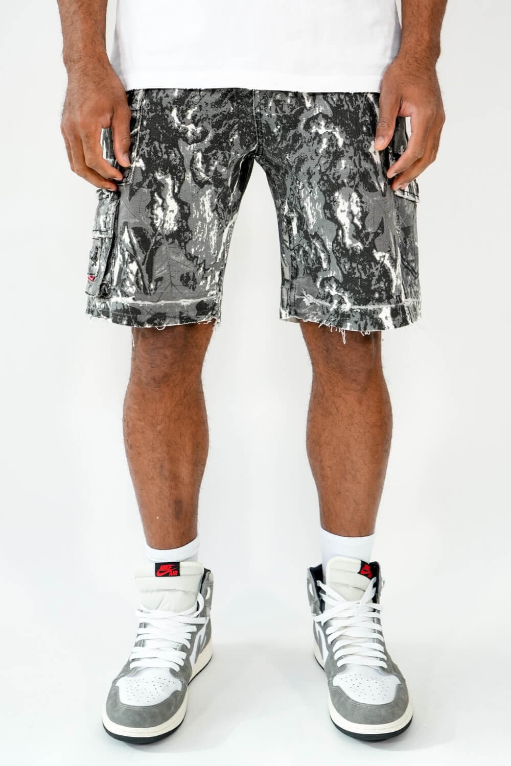 Smugglers Moon - Camo - Cargo - Denim - Shorts= Grey Camo