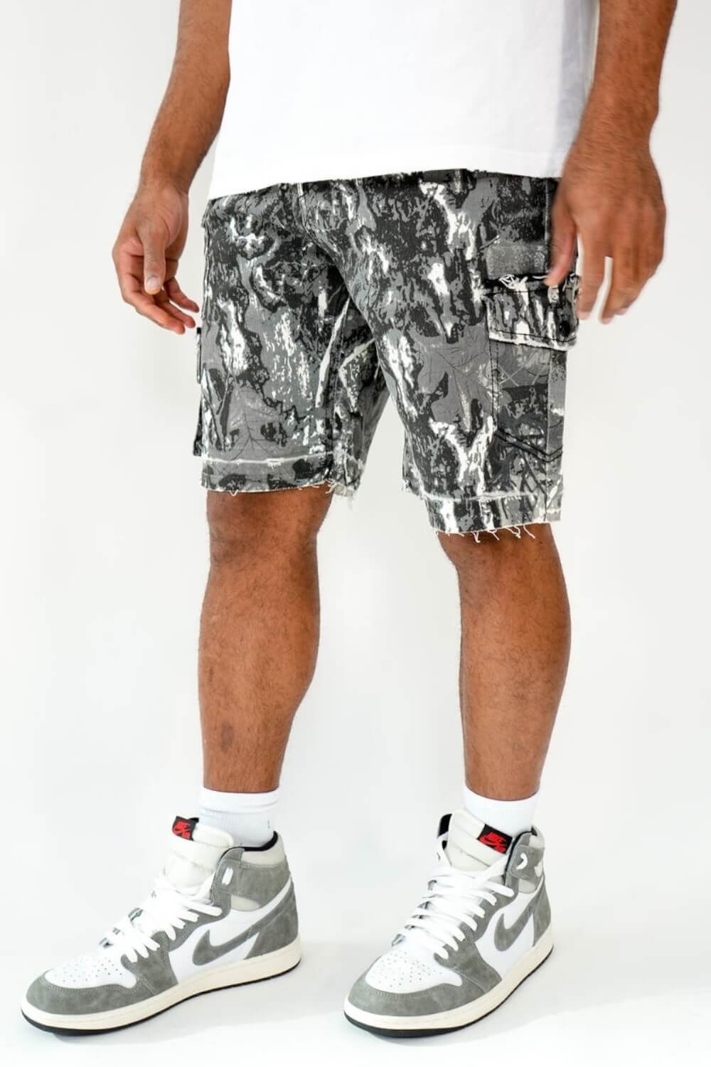Smugglers Moon - Camo - Cargo - Denim - Shorts= Grey Camo
