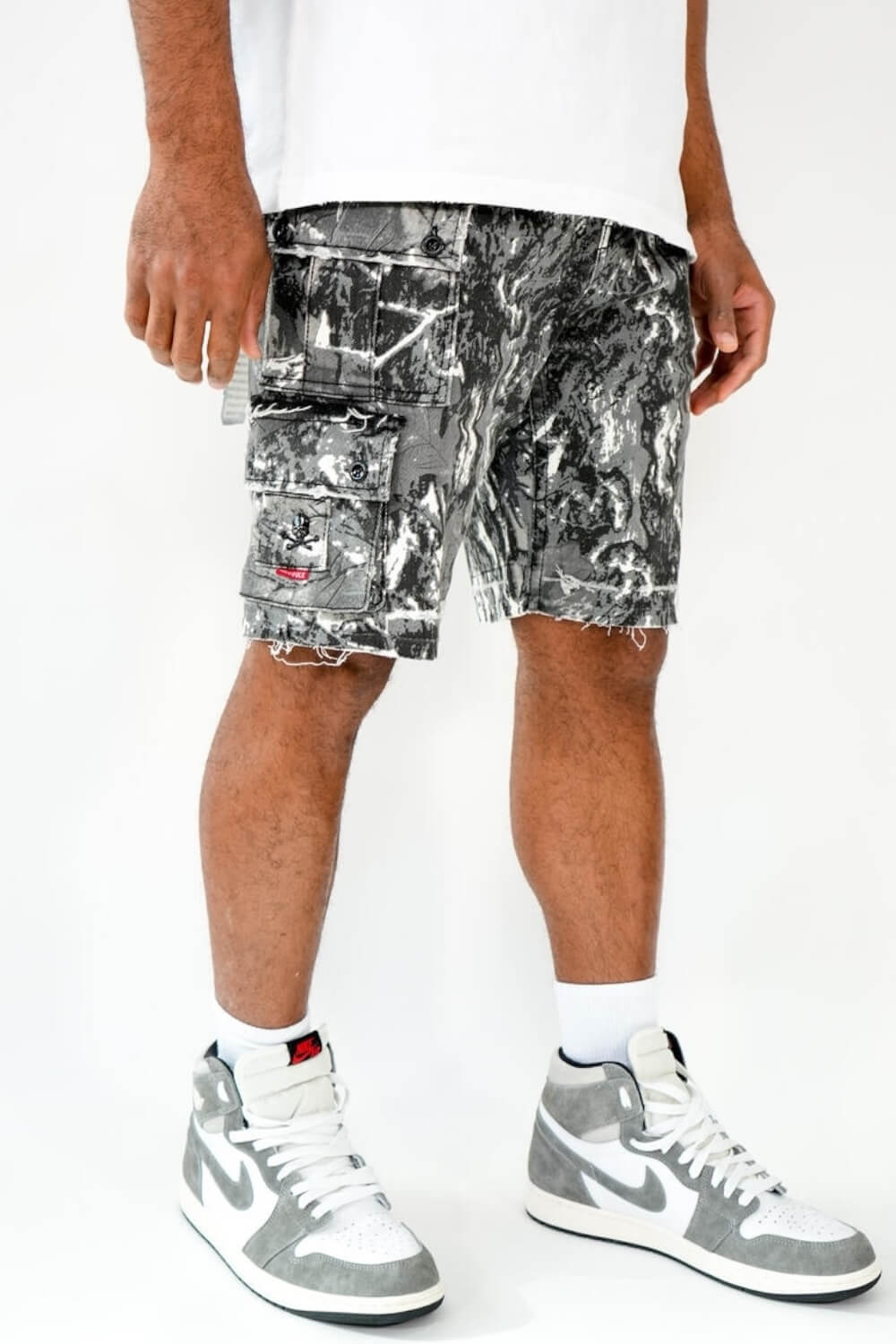 Smugglers Moon - Camo - Cargo - Denim - Shorts= Grey Camo