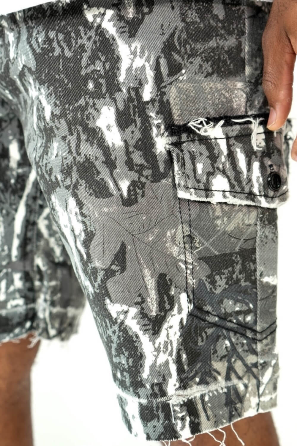 Smugglers Moon - Camo - Cargo - Denim - Shorts= Grey Camo