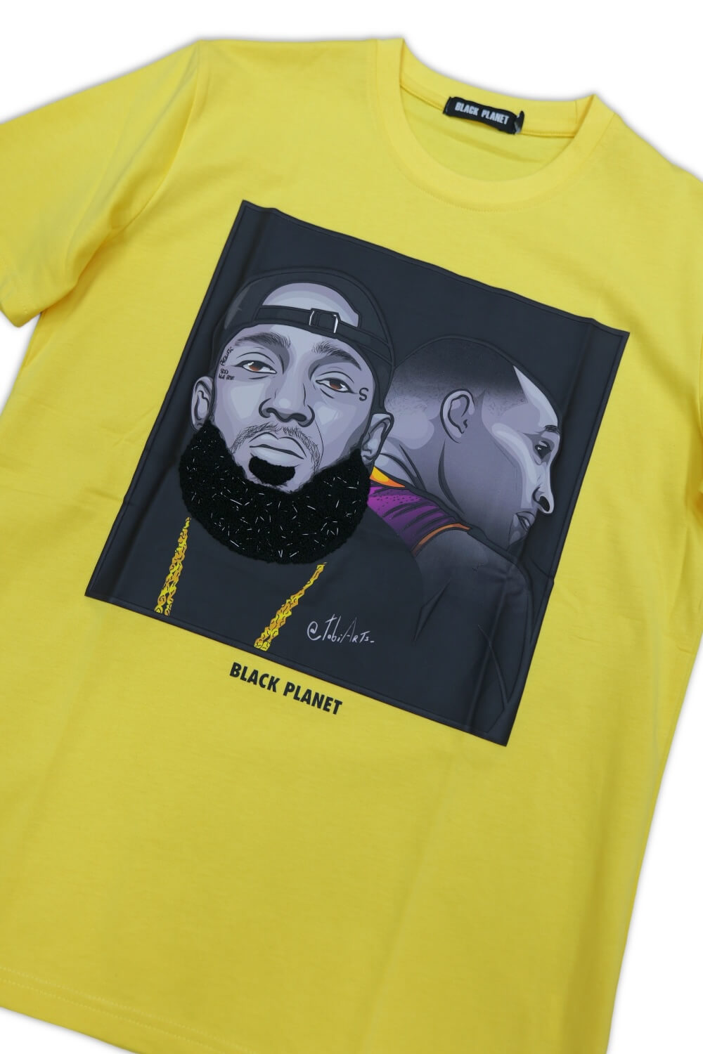 Black Planet- Nipsey Hussle and Kobe T-shirt- Yellow