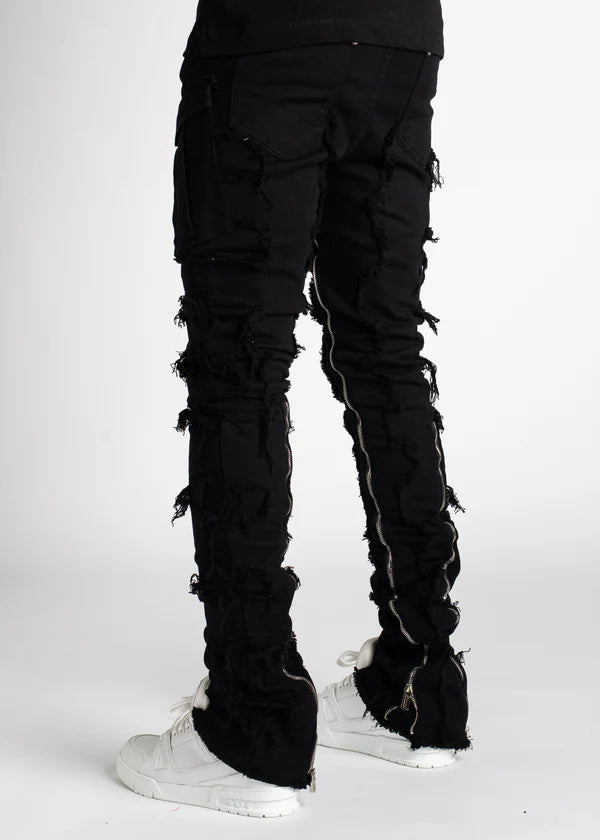 Guapi Obsidian Black Stacked Jeans