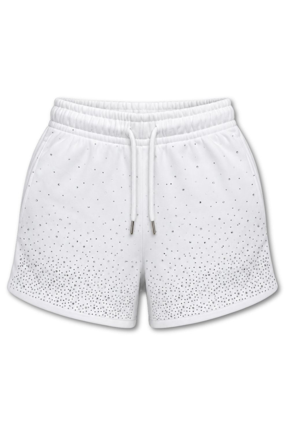 Womens Red Fox Rhinestone Shorts - White
