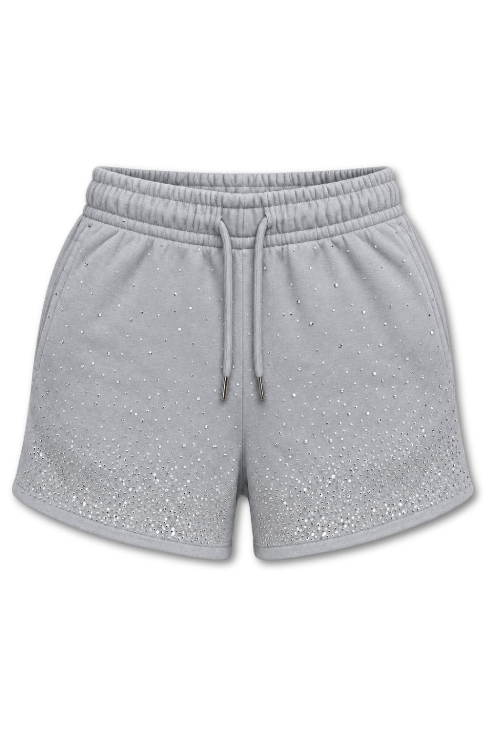 Womens Red Fox Rhinestone Shorts - Grey