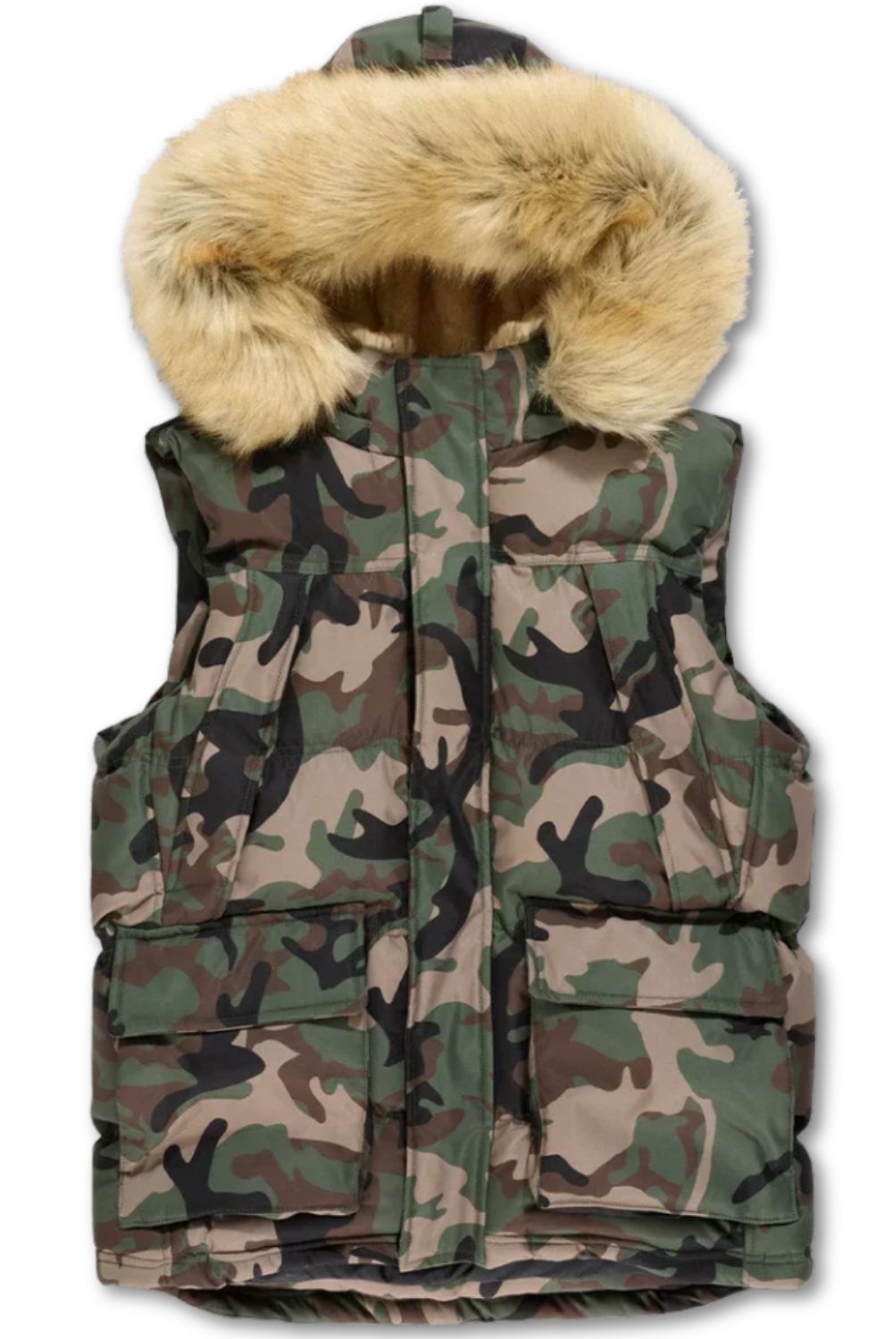Jordan Craig Yukon Fur Lined Puffer Vest - Vintage Camo