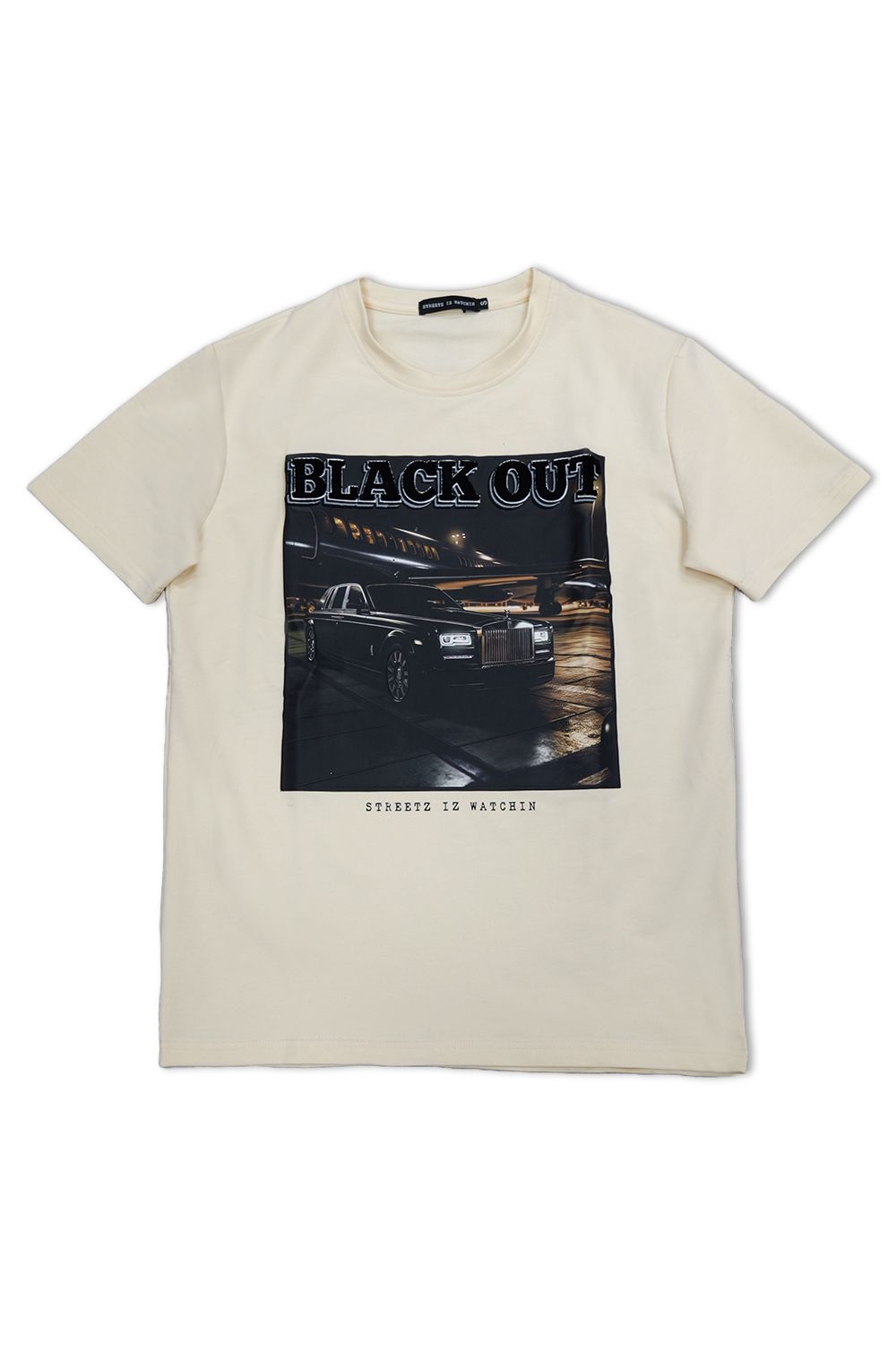 Streetz IZ Watchin Black Out T - Shirt - Cream