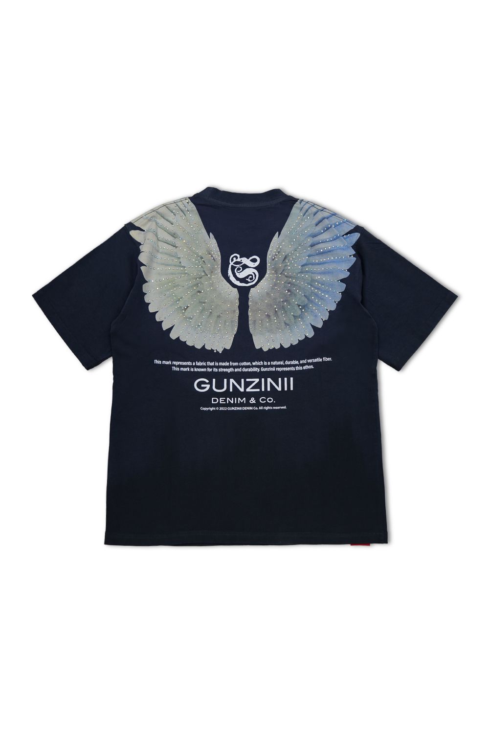 Gunzinii Angel Rhinestone’s T - Shirt- Navy