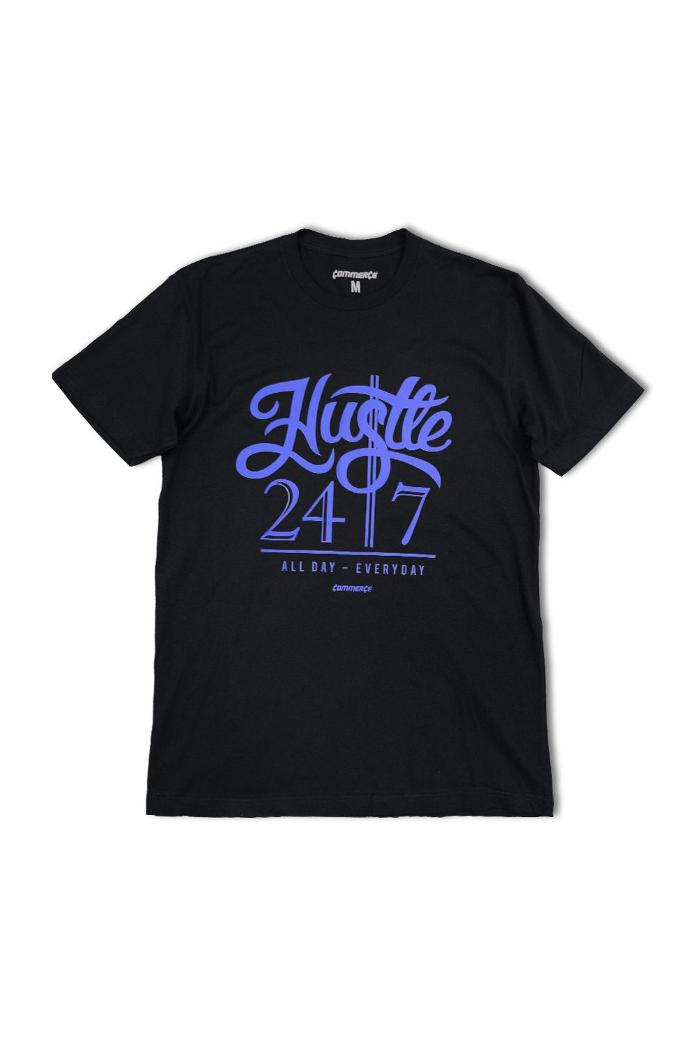Hustle 24/7 Graphic T - Shirt -Black