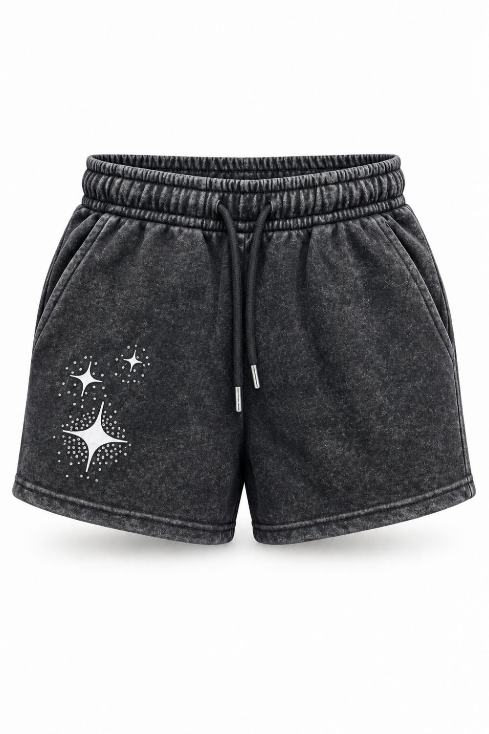 Women's Red Fox Fearless Rhinestone Shorts - Black