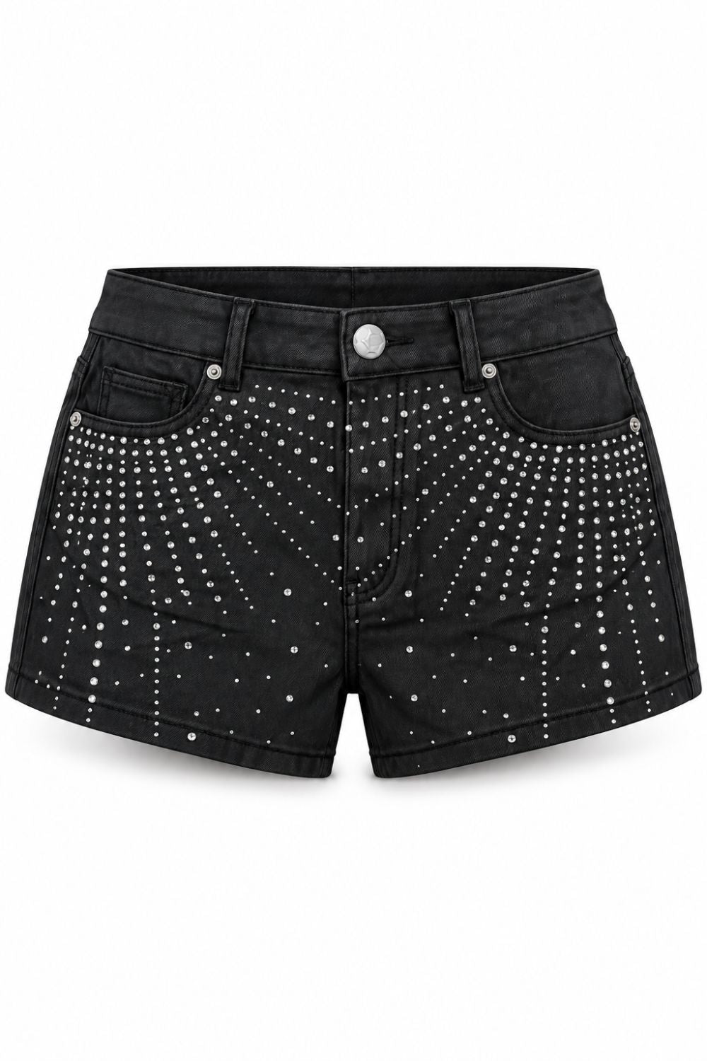Women's Red Fox Waxed Rhinestone Jean Shorts - Black