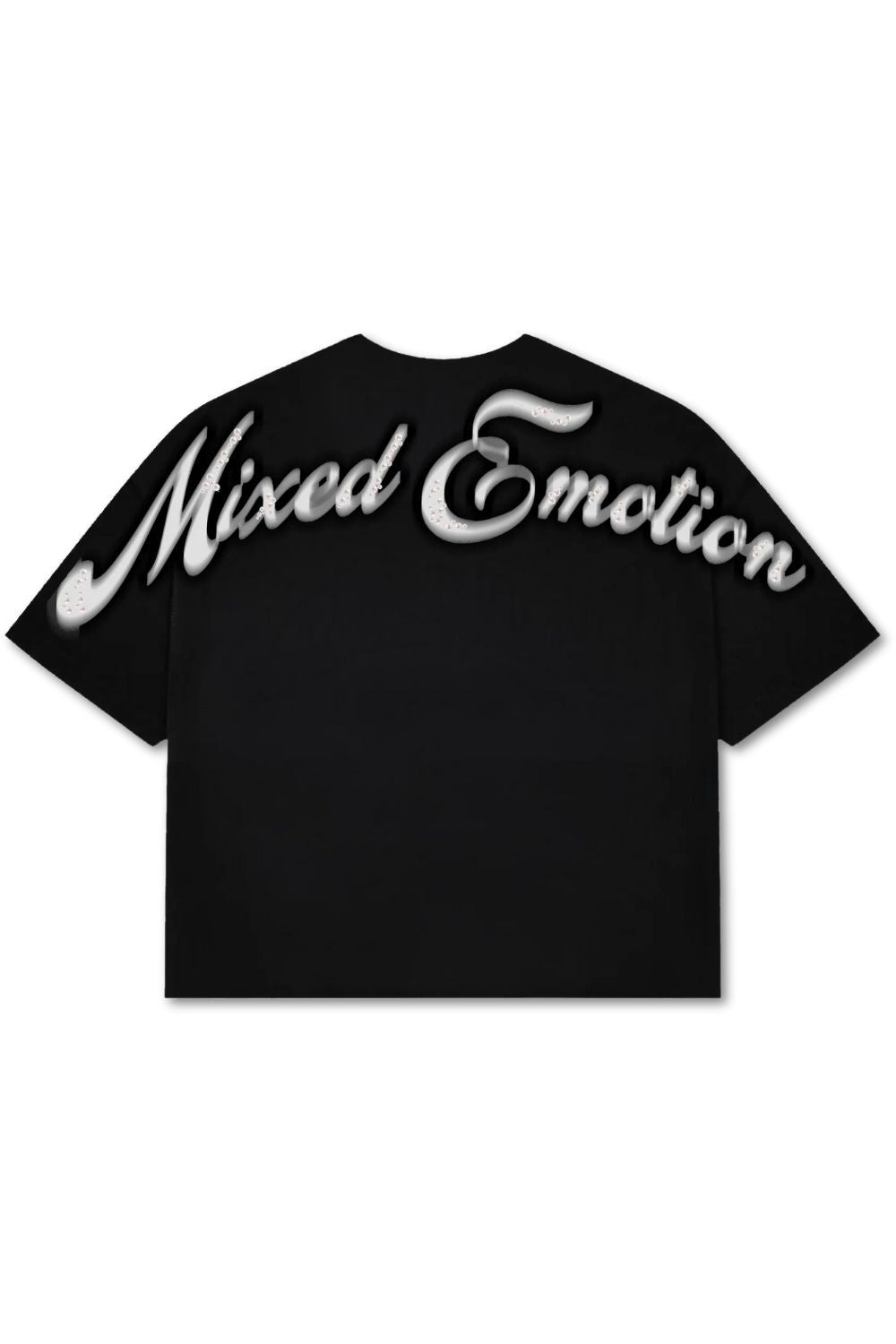 Mixed Emotions Pearl Cropped T - Shirt - Black