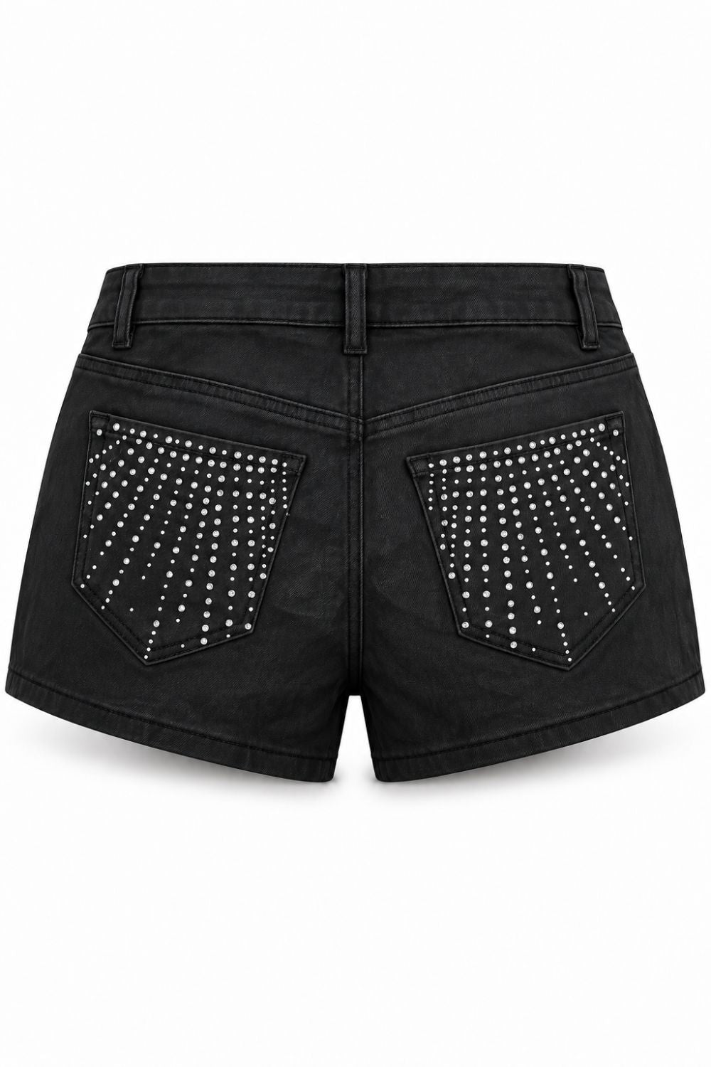 Women's Red Fox Waxed Rhinestone Jean Shorts - Black