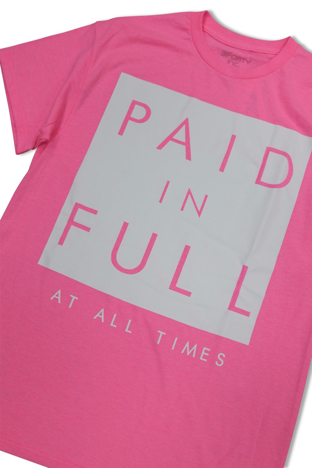 Paid In Full Graphic T - Shirt - Pink