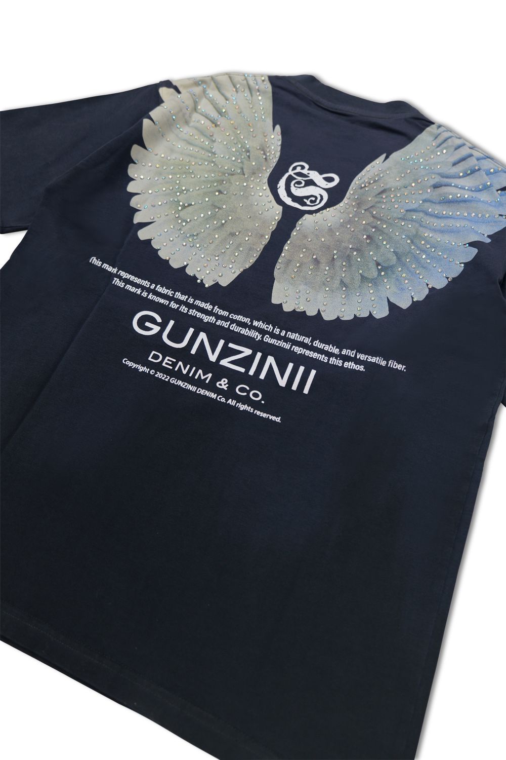 Gunzinii Angel Rhinestone’s T - Shirt- Navy
