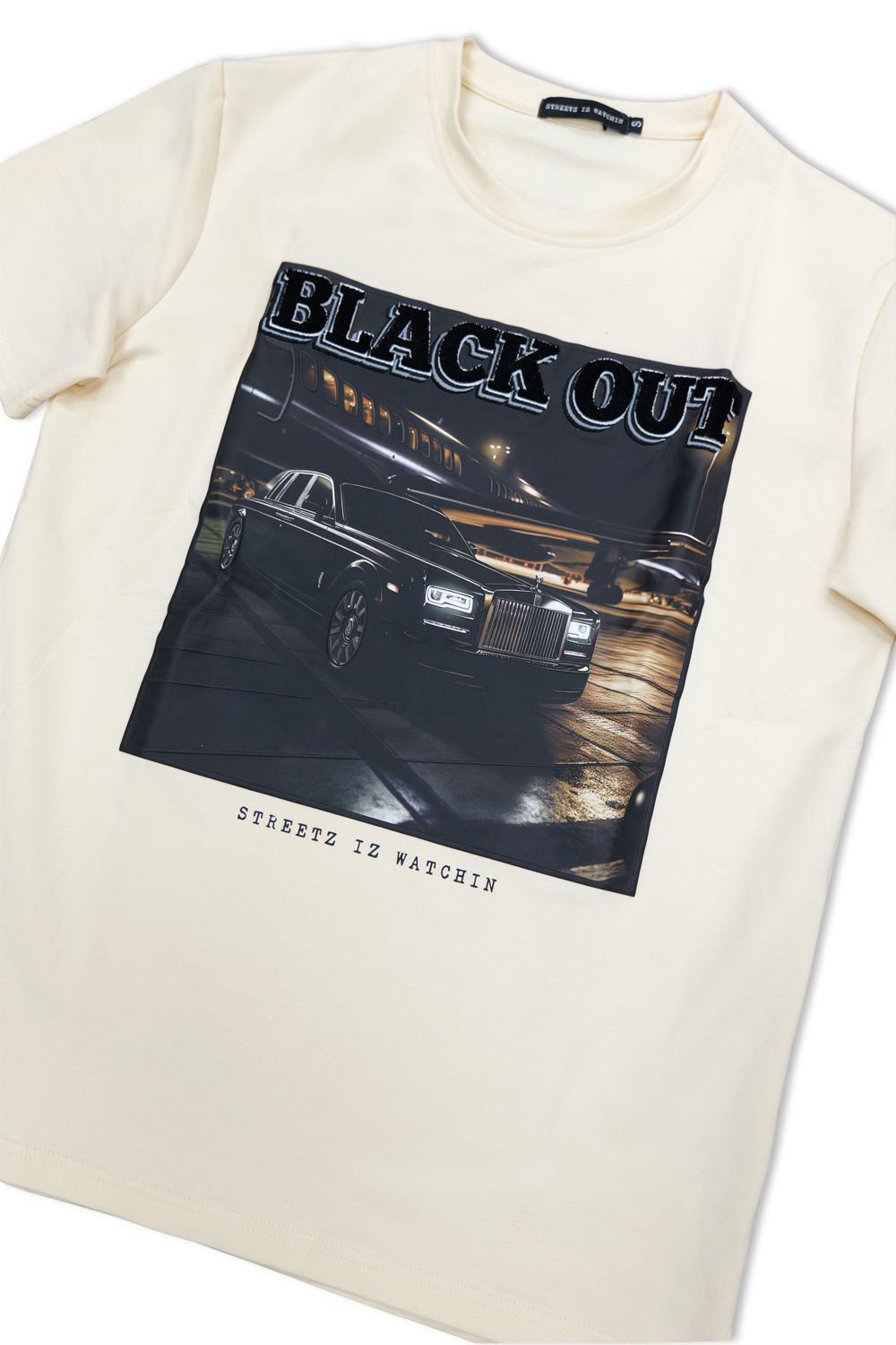 Streetz IZ Watchin Black Out T - Shirt - Cream