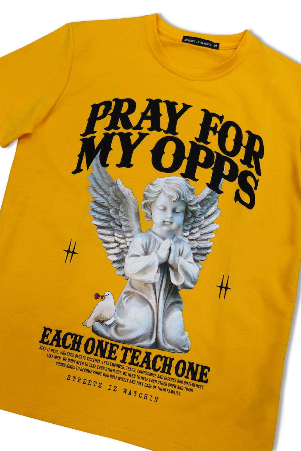 Streetz IZ Watchin Pray For My Opps T - Shirt - Yellow