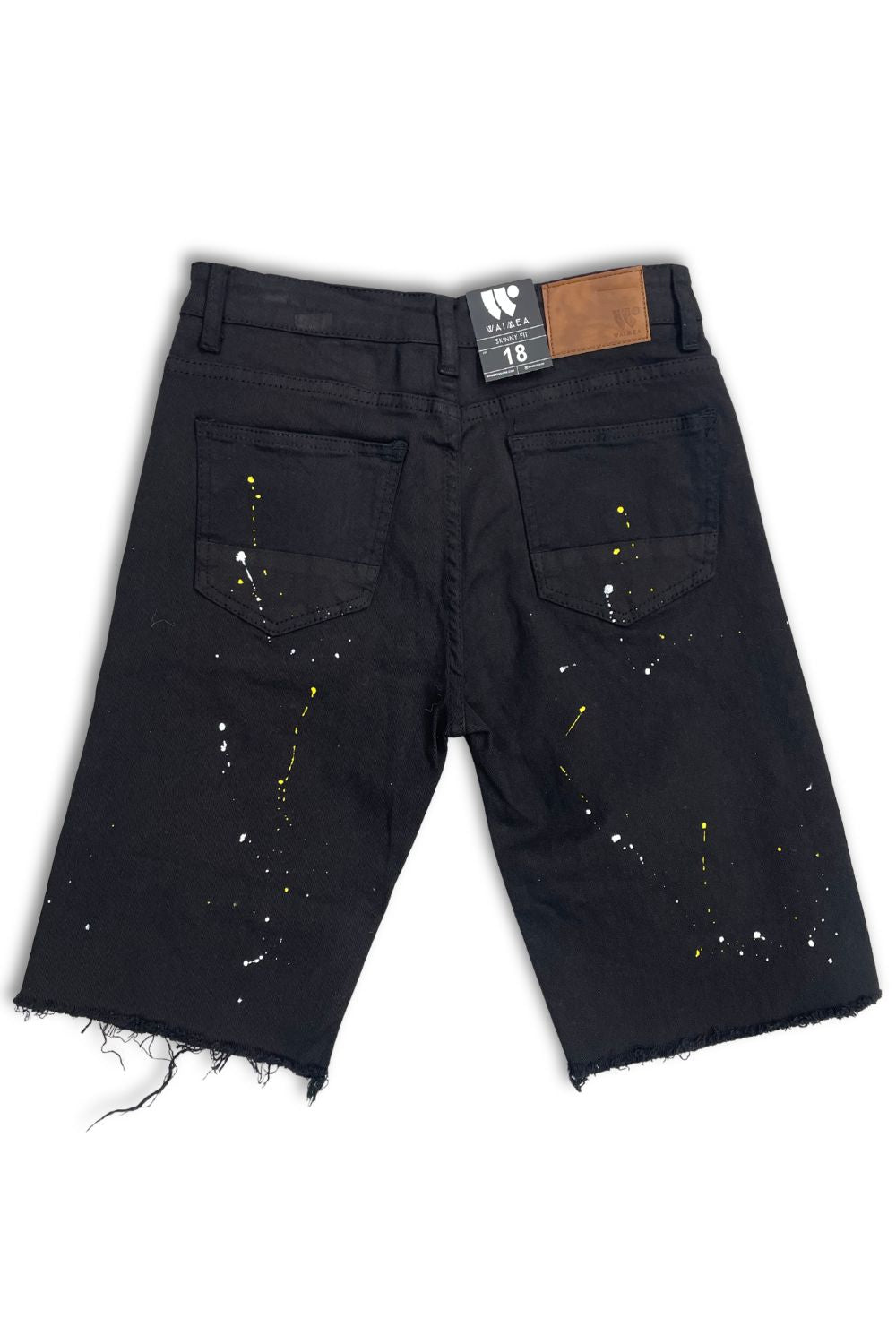 Kids Waimea Yellow Paint Jean Shorts