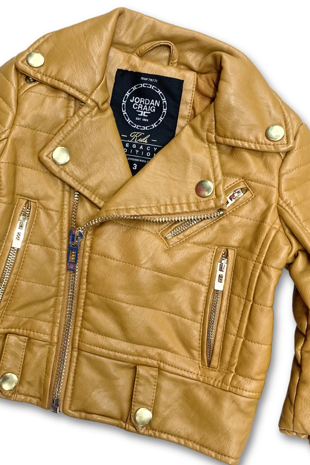 Kids Jordan Craig Pu Leather Biker Jacket