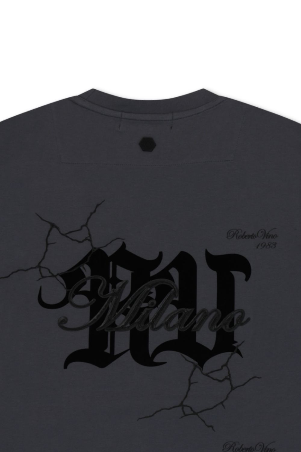 Roberto Vino Milano -RV Cracks T - Shirt - Dark Grey