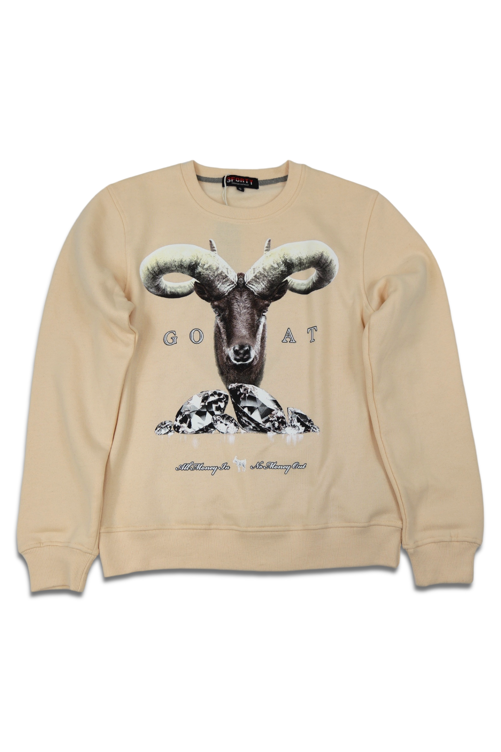 Graphic Crew Neck Sweater - 3Forty - Cream