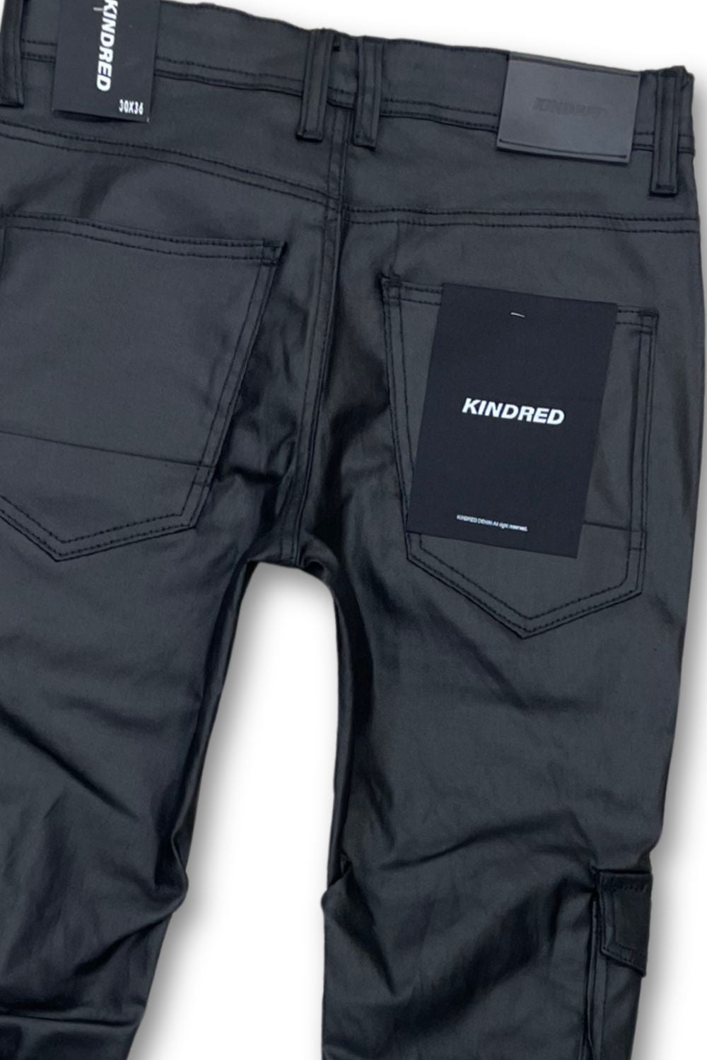 Kindred Waxed Black Stacked Jeans