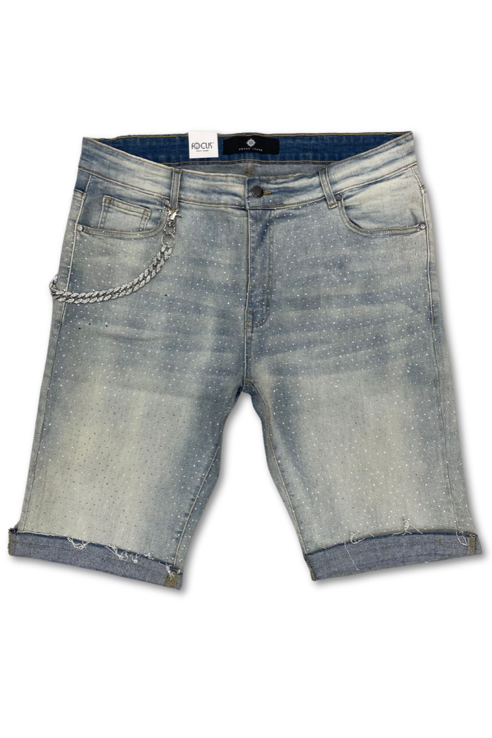 Focus Rhinestone Jean Short - Lager