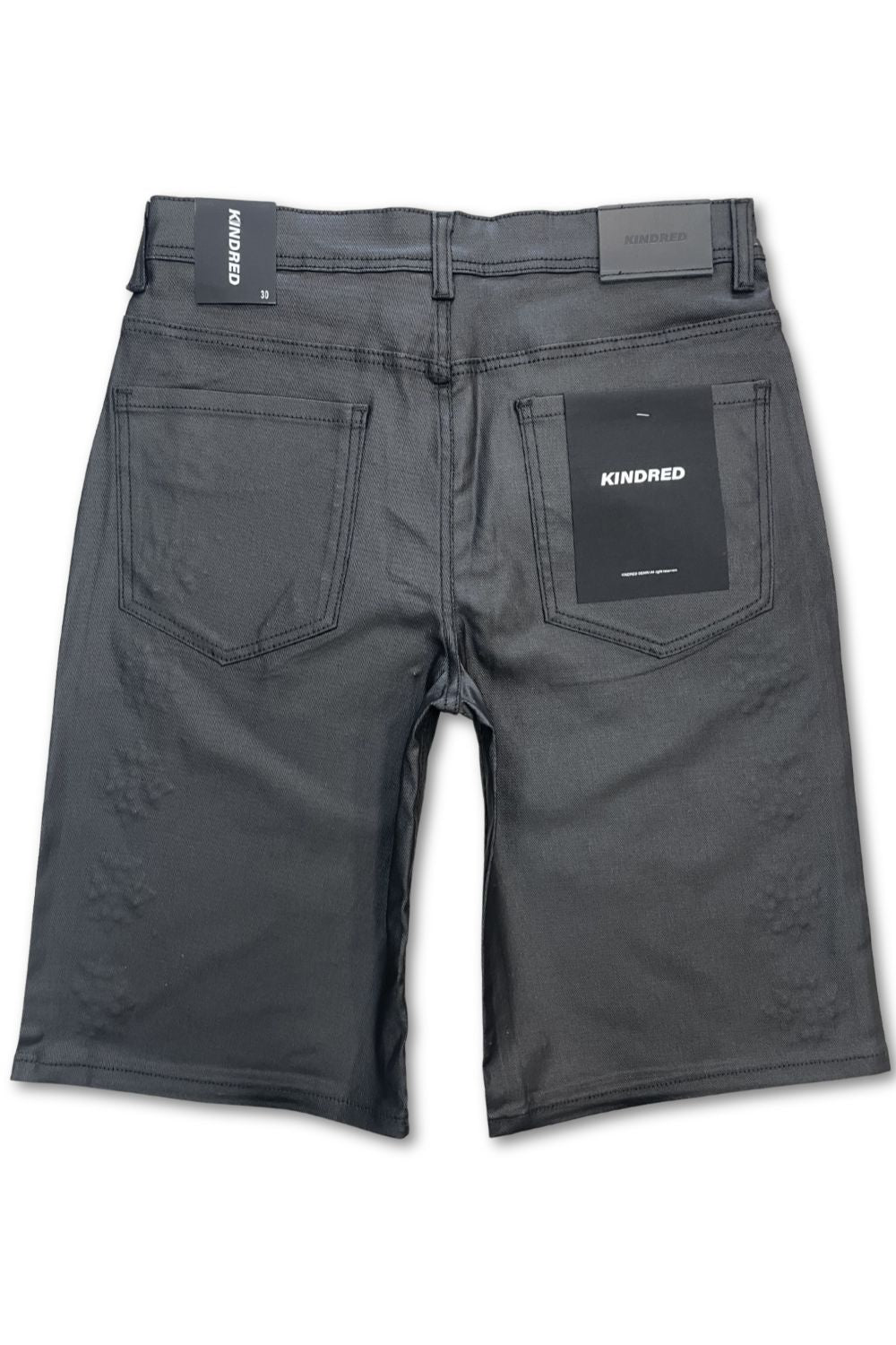 Kindred Rhinestone Waxed Jean Shorts