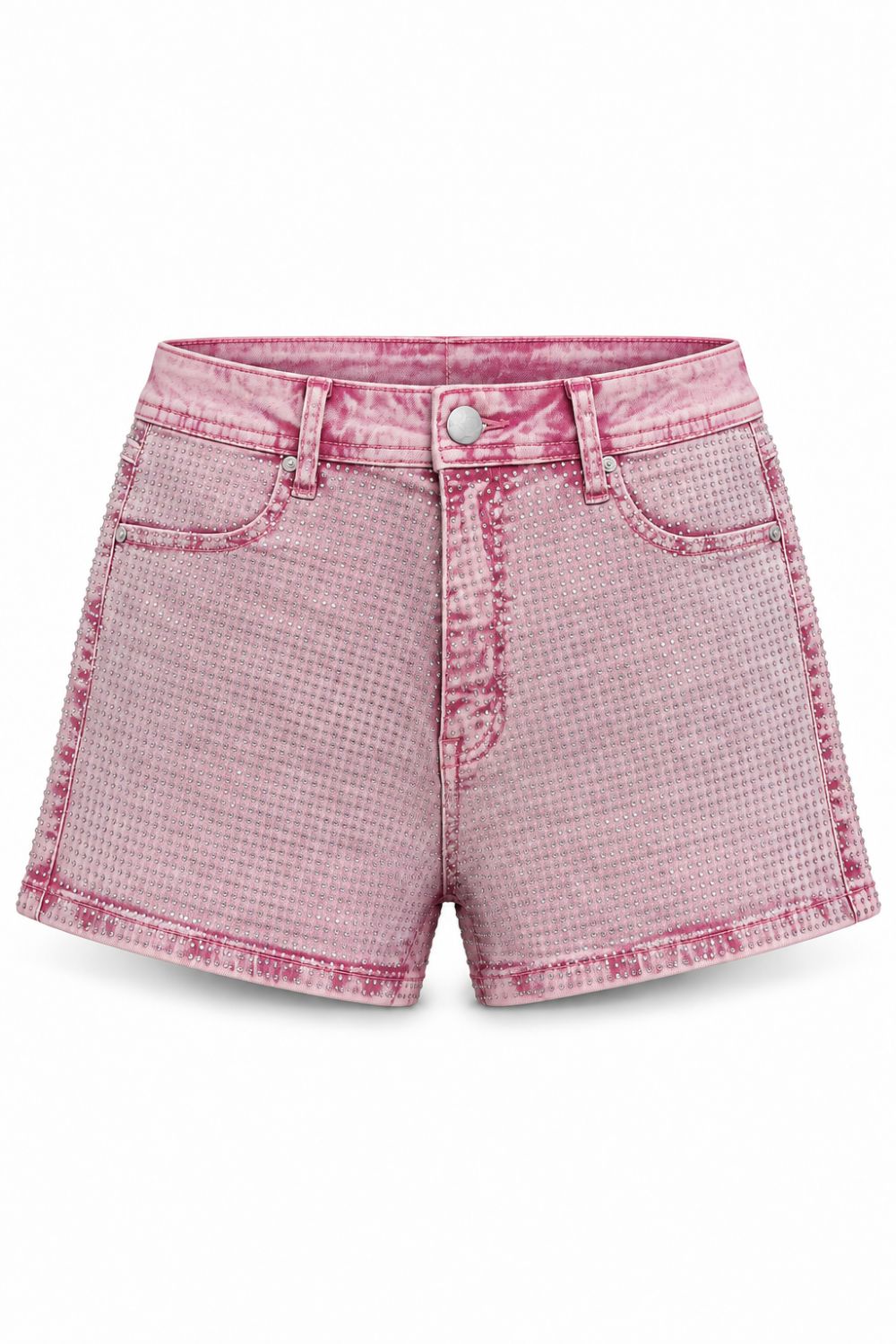 Women's Red Fox Rhinestone Jean Shorts - Pink