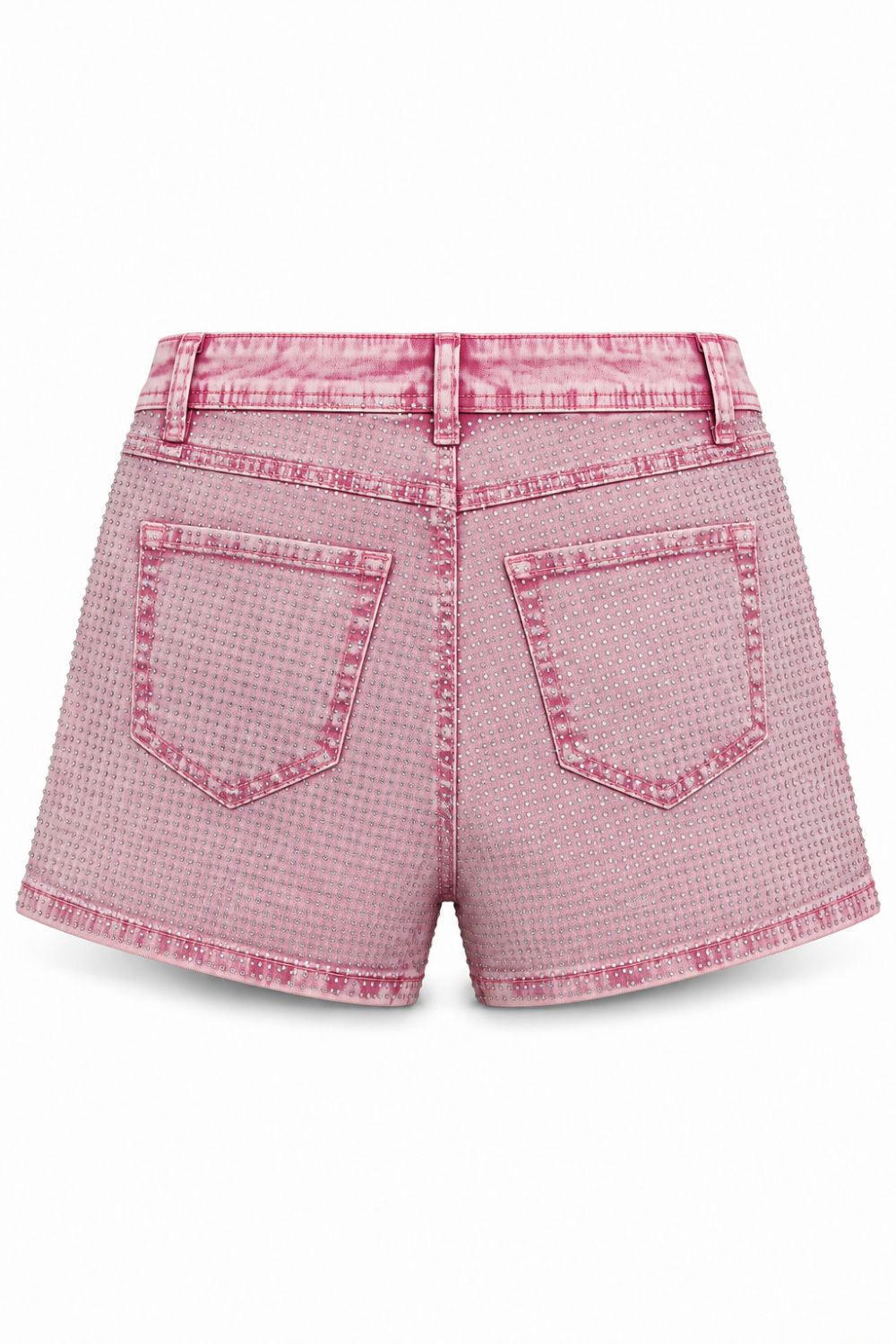 Women's Red Fox Rhinestone Jean Shorts - Pink