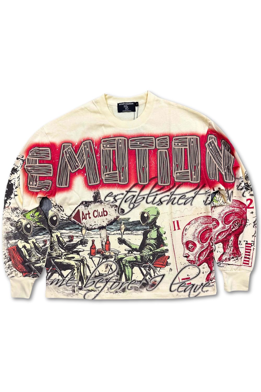 Mixed Emotions Art Club Long Sleeve Tee - Cream