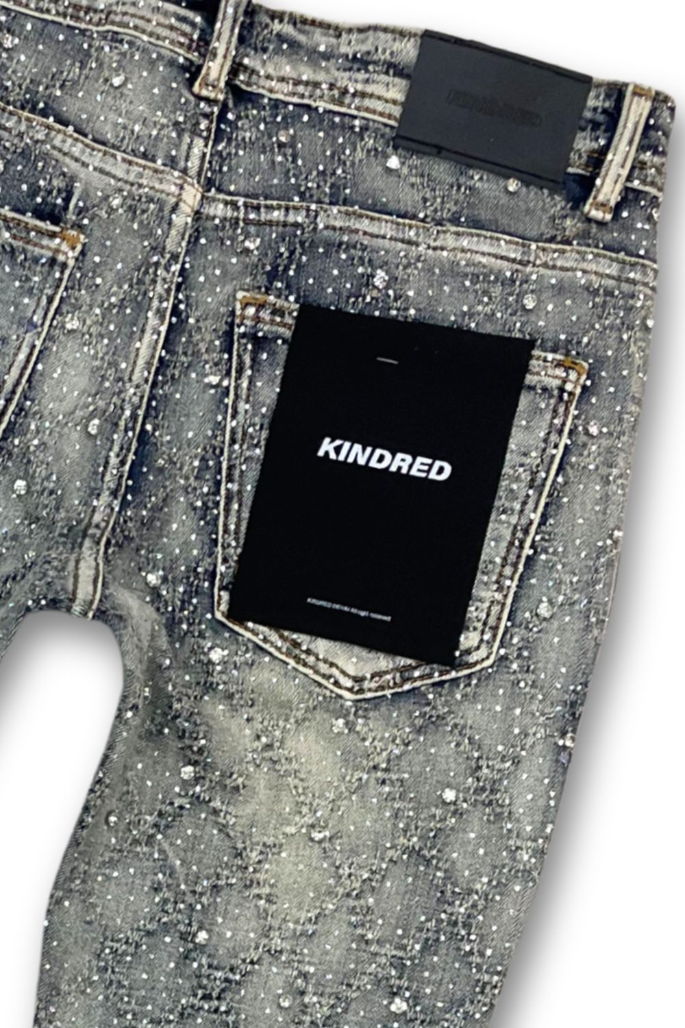 Kindred Embellished Rhinestone Stacked Jeans