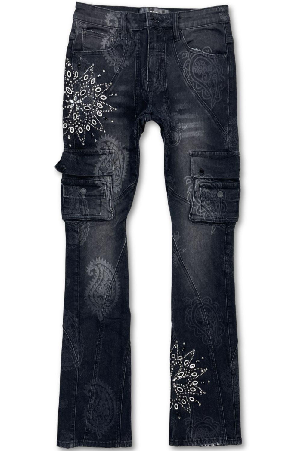 Vicious Rhinestone Artwork Stacked Jeans