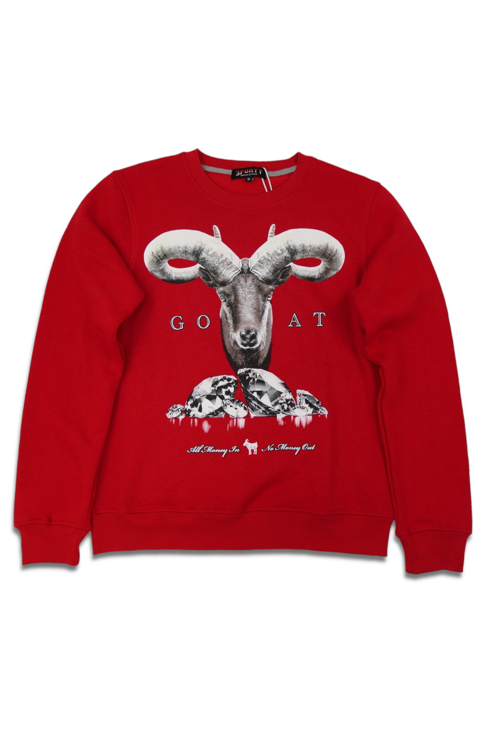 Graphic Crew Neck Sweater - 3Forty - Red