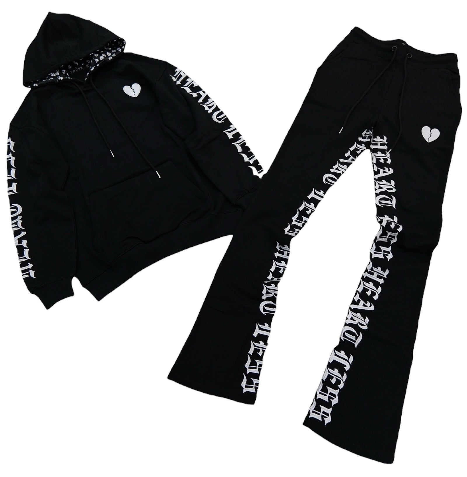 Focus Heartless Stacked Sweatsuit (Black)