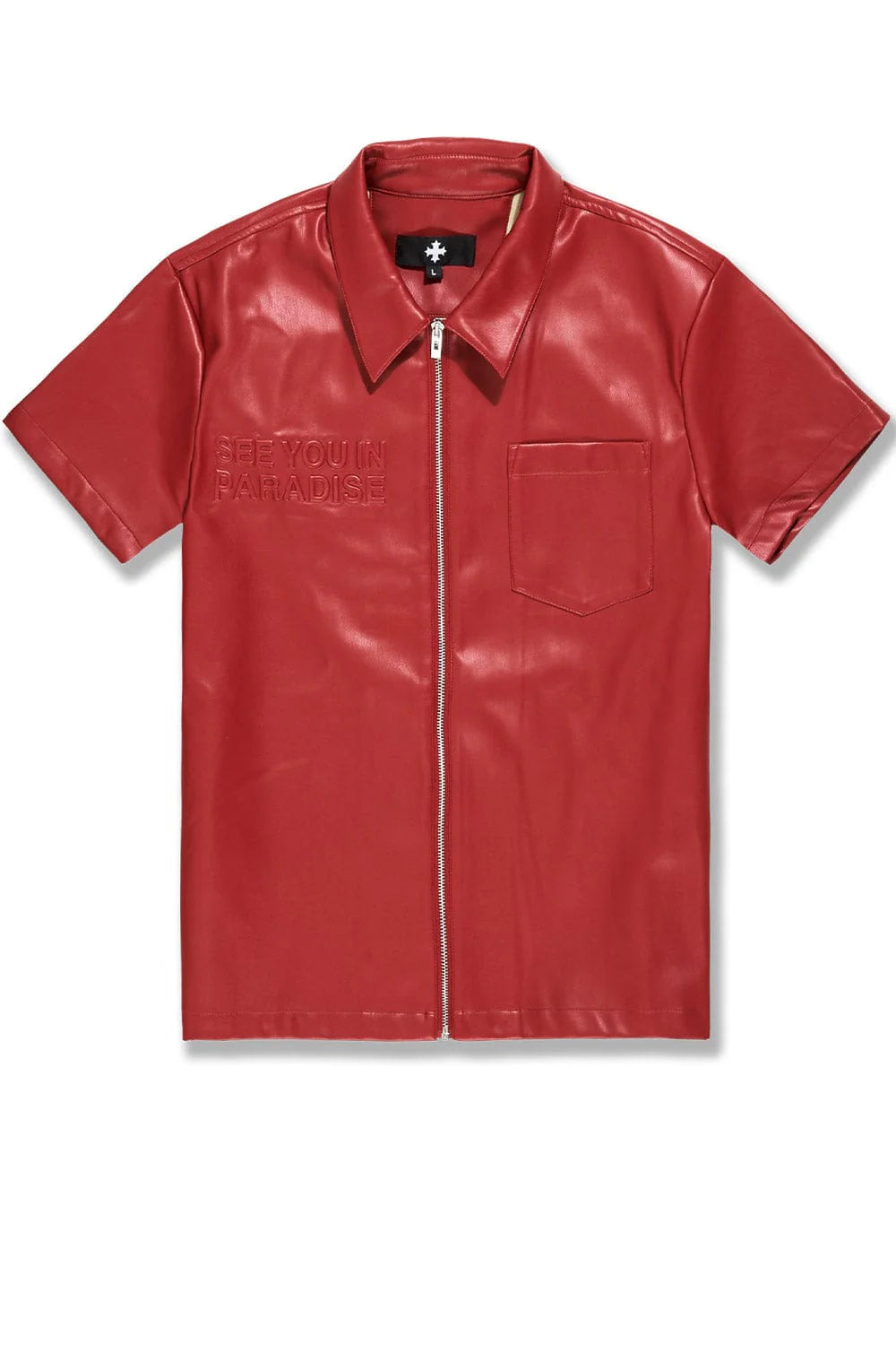 Jordan Craig Thriller Full Zip T-Shirt- Red