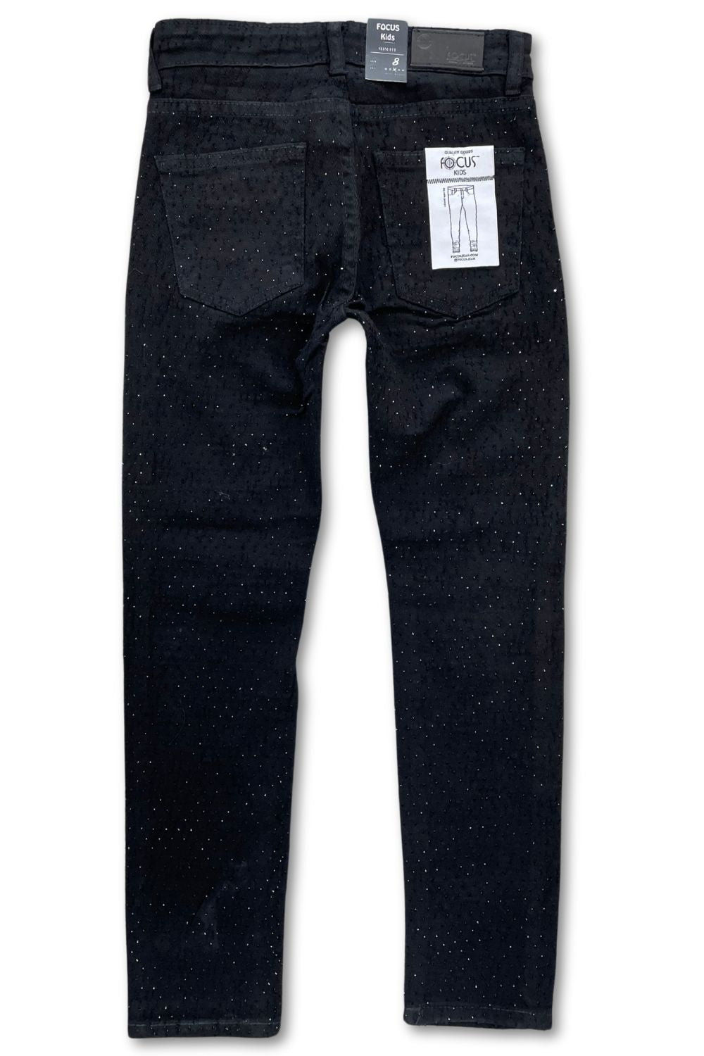 Boys Focus Diamond Denim Jeans- Black