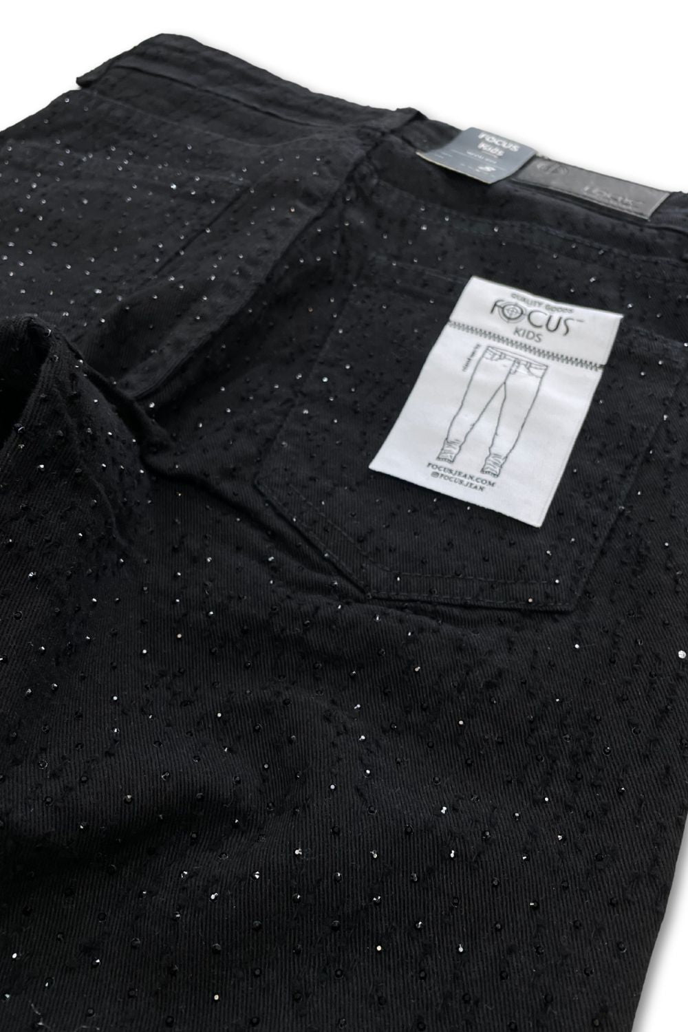 Boys Focus Diamond Denim Jeans- Black