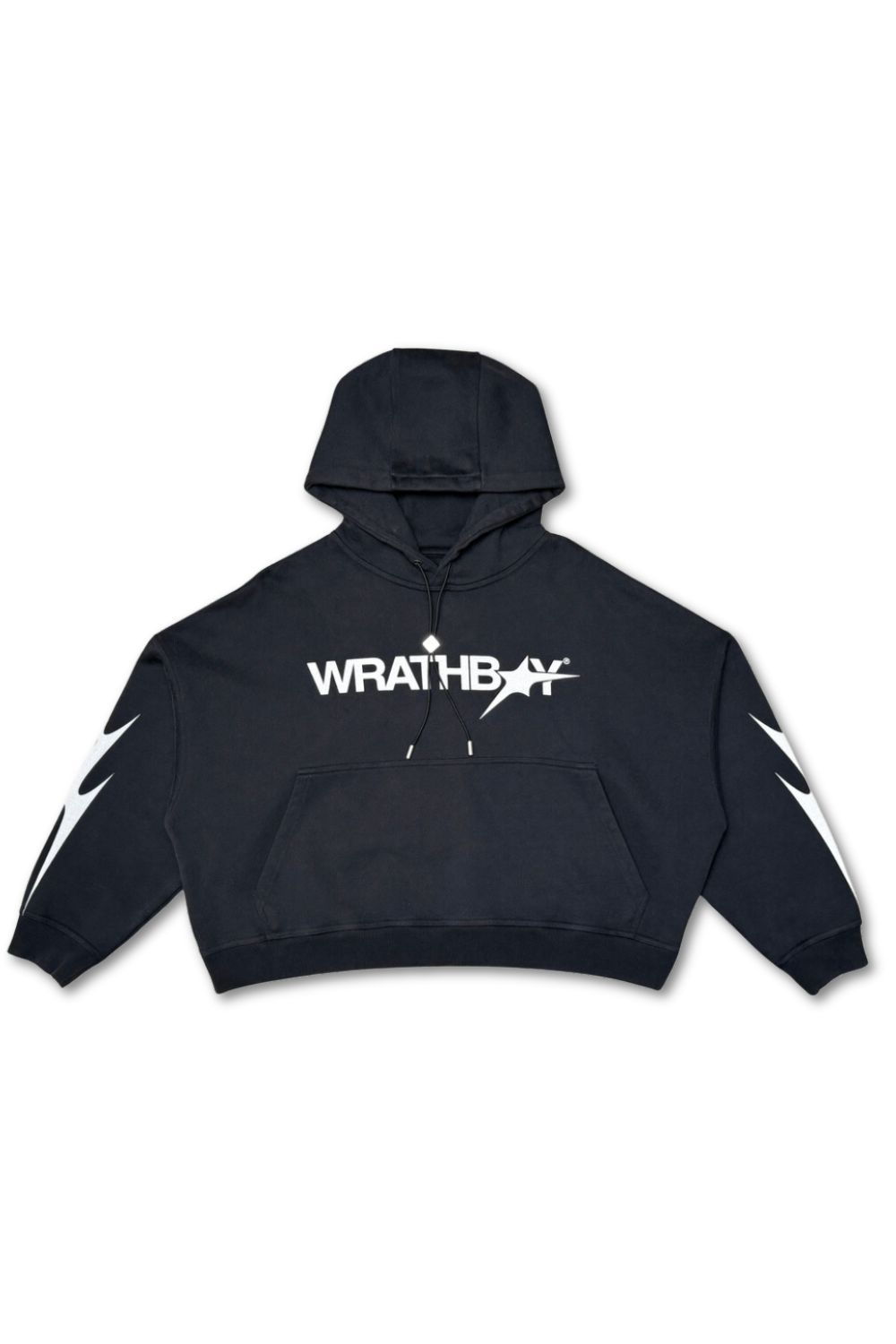 WrathBoy -Oversize Crop Glory Hoodie - Black