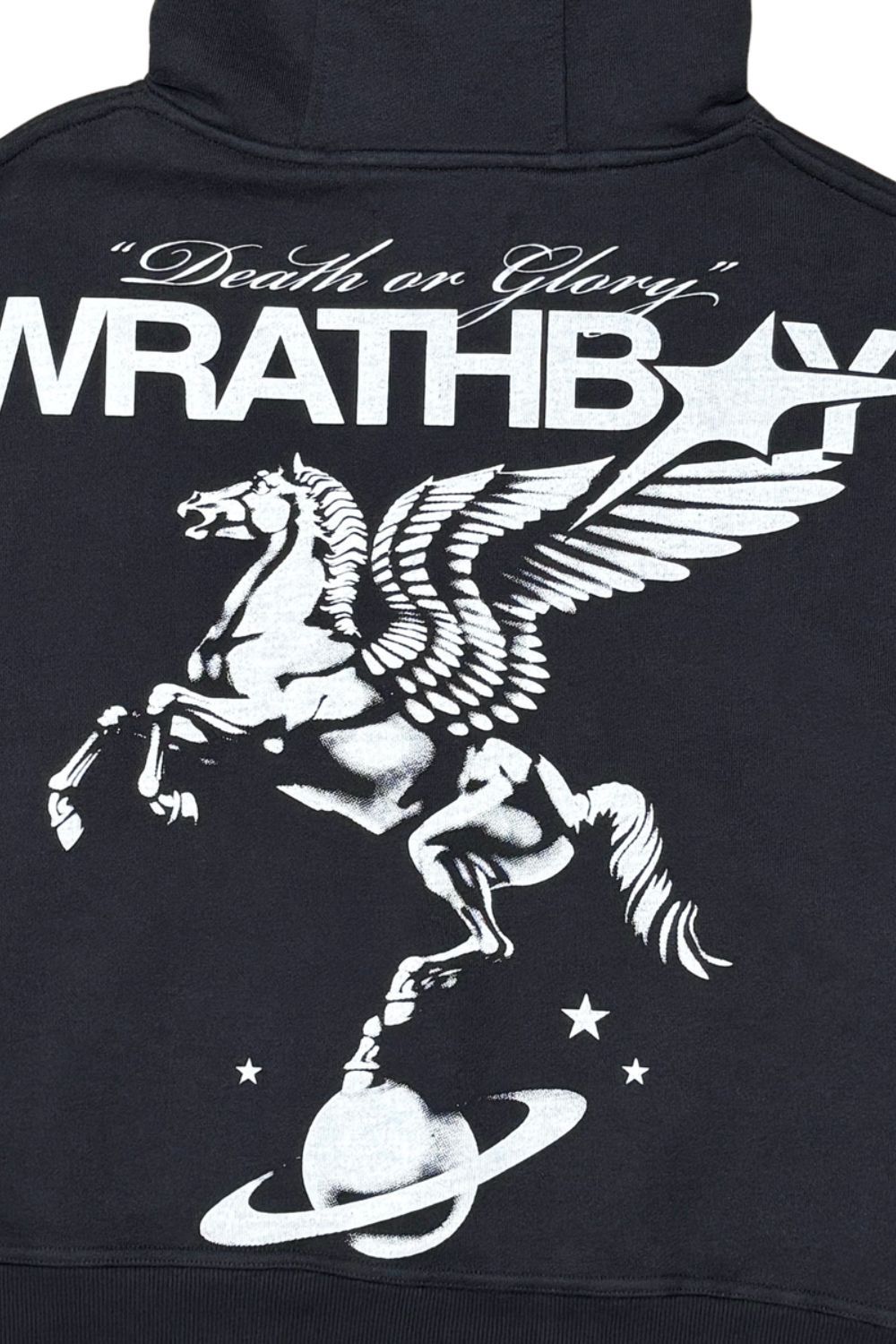 WrathBoy -Oversize Crop Glory Hoodie - Black