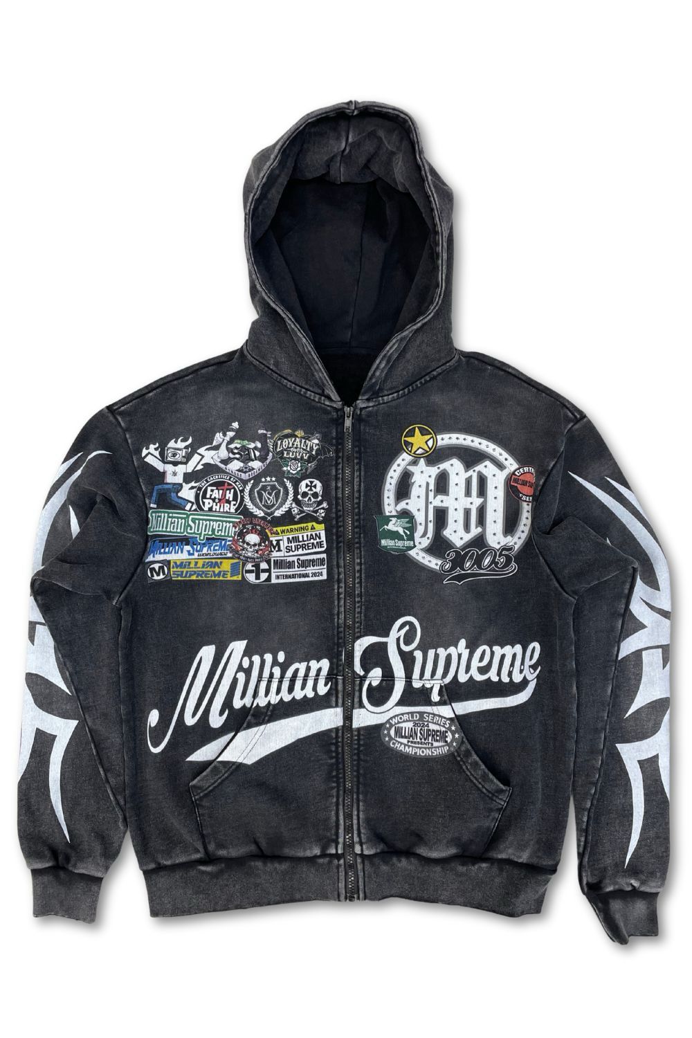 Millian Supreme -Patch Work Zip Up Hoodie
