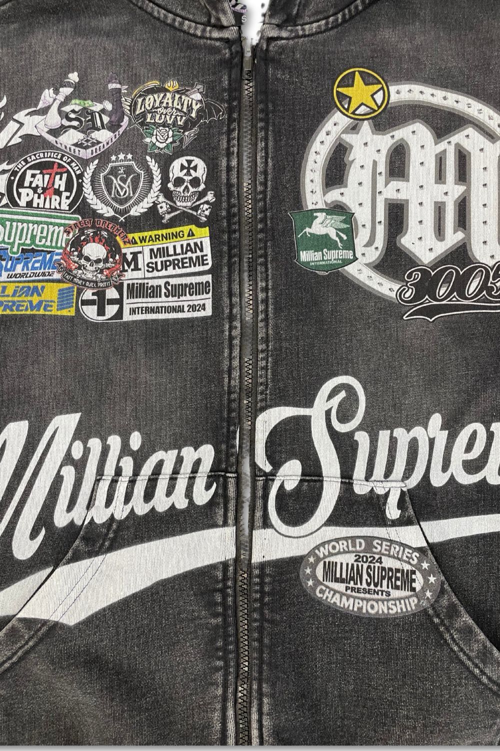 Millian Supreme -Patch Work Zip Up Hoodie