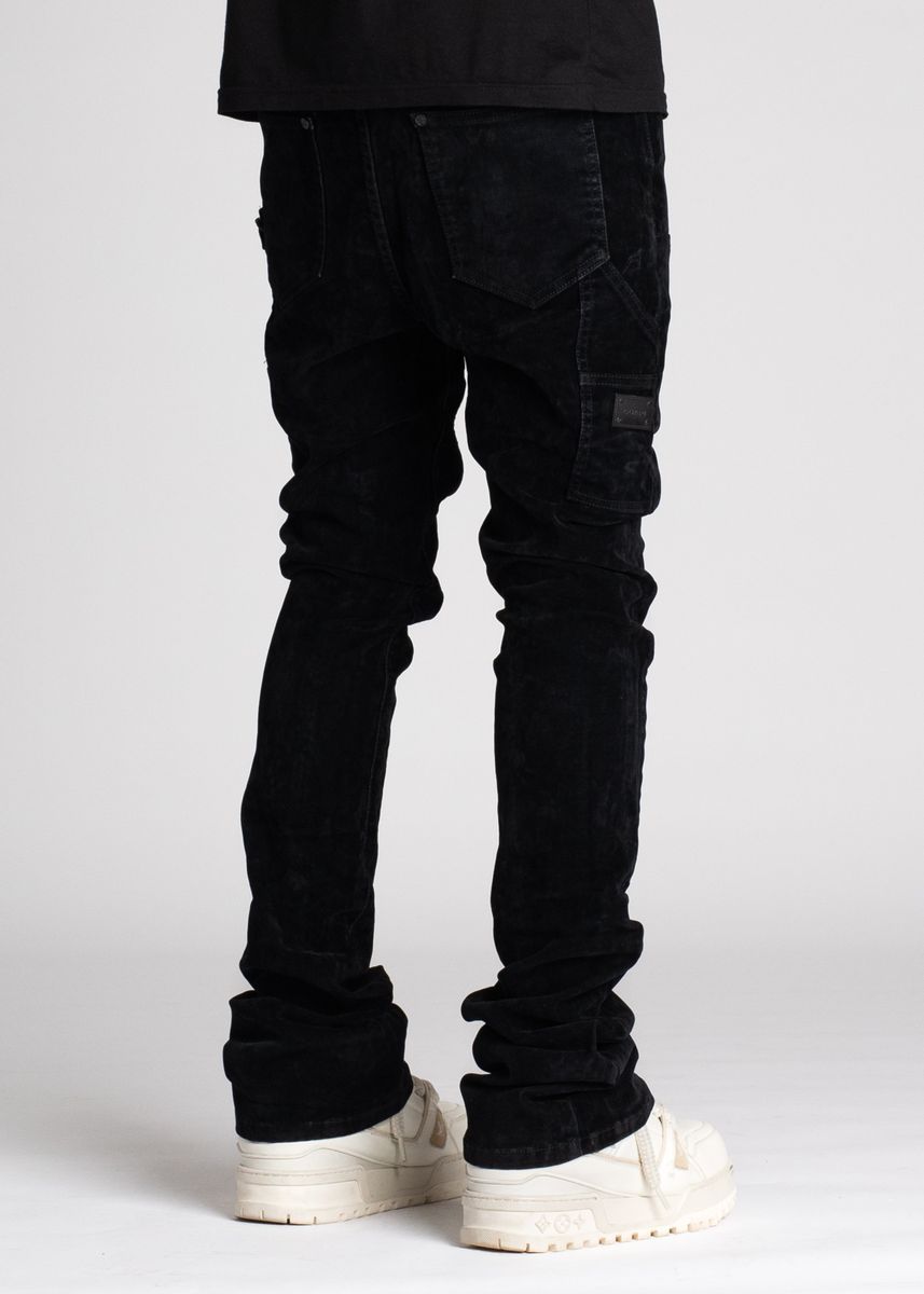 Guapi All Black Velour Denim Jeans