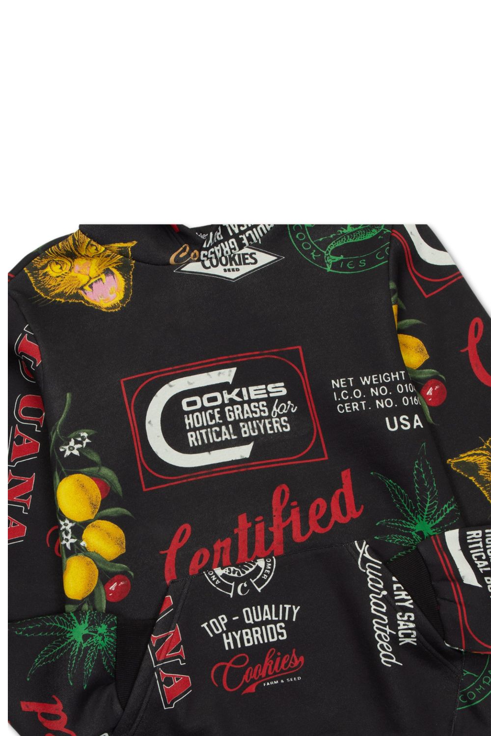 Cookies Cuban Link All Over Hoodie- Black