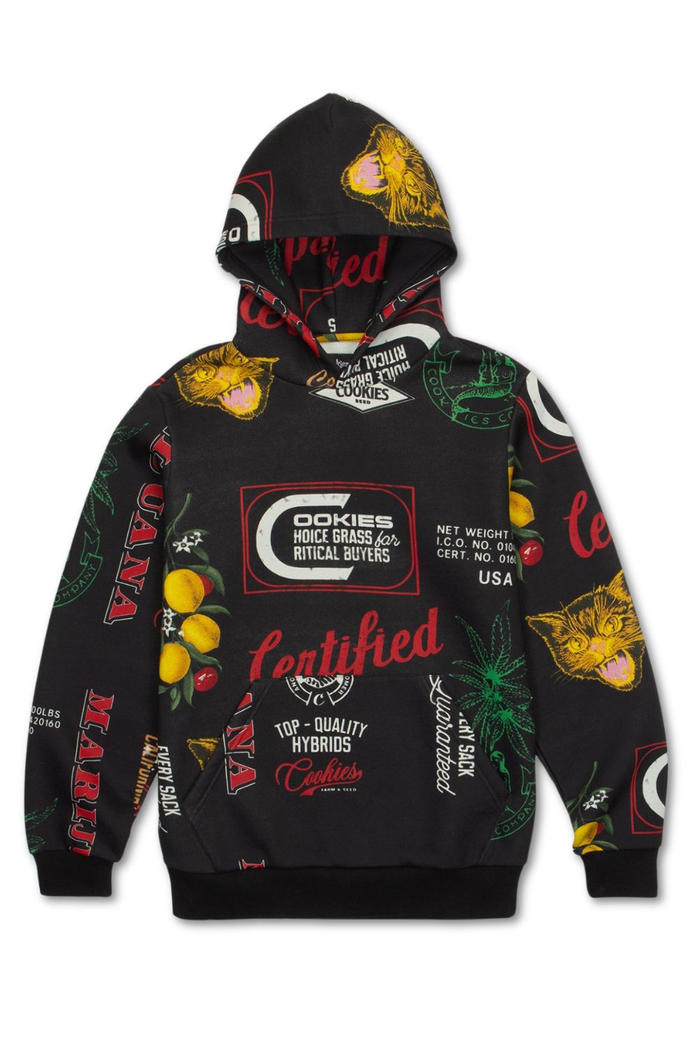 Cookies Cuban Link All Over Hoodie- Black