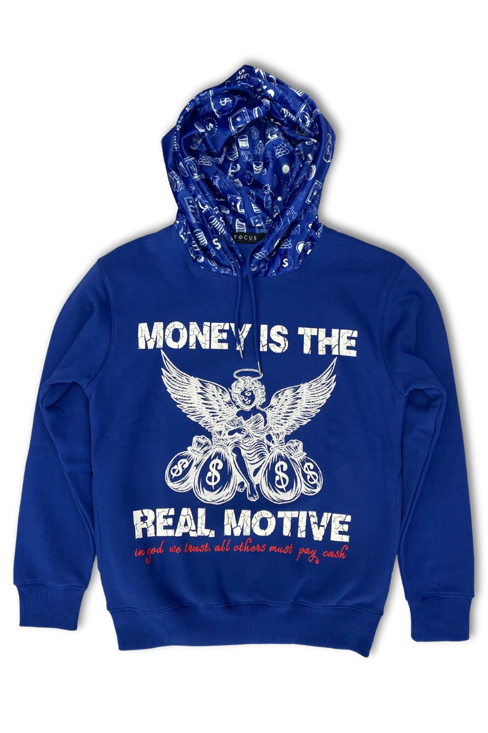 Focus Money Is The Real Motive Hoodie- Blue