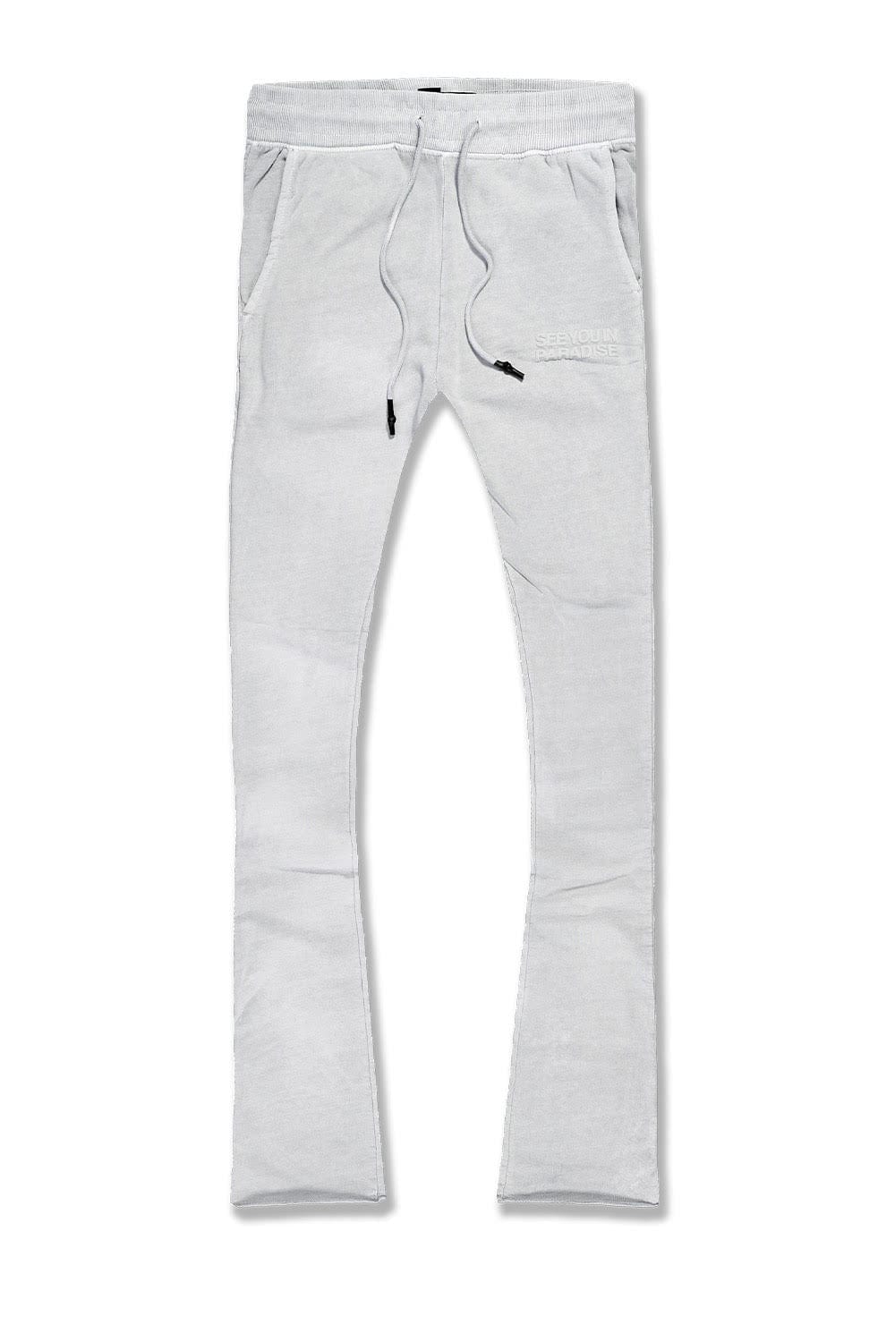 Jordan Craig Paradise Washed Stacked Sweatpants- Light Grey