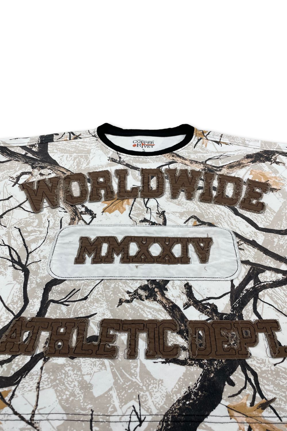 Copper Rivet White Hunter Camo Cropped T-Shirt