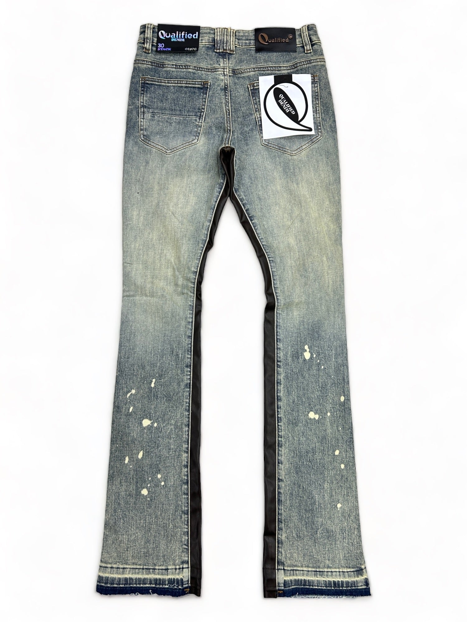 Qualified Denim Premium Stacked Light Washed Jeans