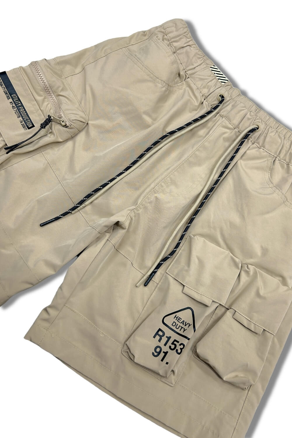 Smoke Rise - Utility Windbreaker Cargo Shorts - Khaki